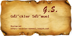 Göckler Sámuel névjegykártya